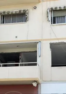 The building facade during the works