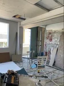 Rubble and opened walls