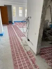 Underfloor heating cables laid