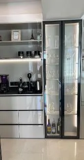 Lit glass display cabinet